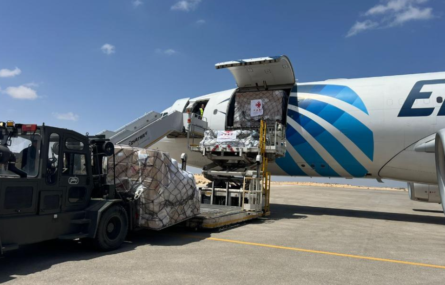 中国新援助巴勒斯坦的一批物资运抵埃及