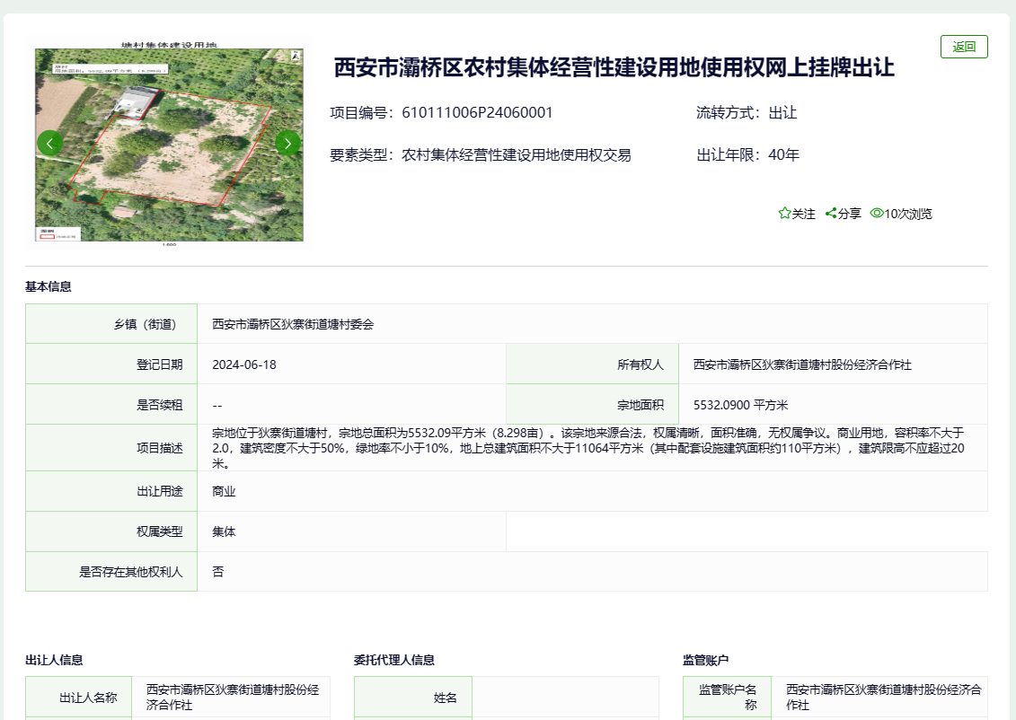 华商头条|西安市首家集体经营性建设用地使用权成功挂牌