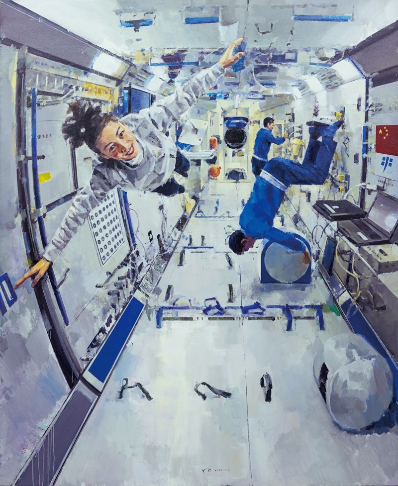 《飞天·中国航天人》油画，第十四届全国美展入选作品，董文通.jpg