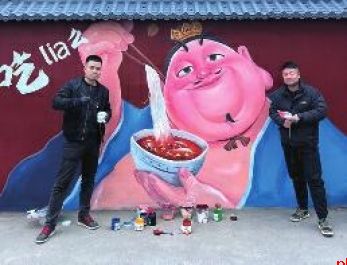 国漫热潮来袭!宝鸡90后小伙把哪吒“搬”上墙