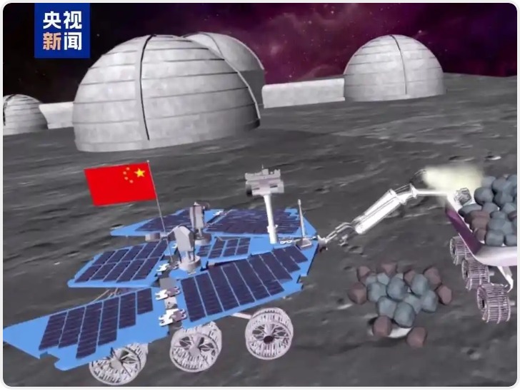 在大大的太空里面挖呀挖呀挖……