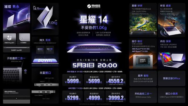 机械革命发布星耀14超轻薄本