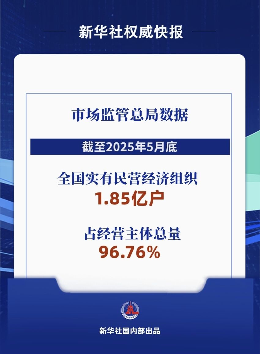 全国实有民营经济组织1.85亿户