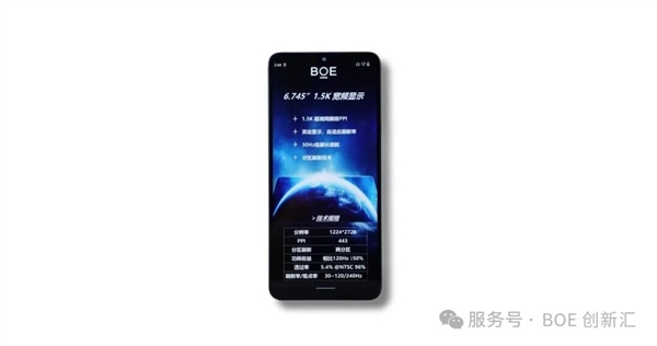 京东方推出6.745英寸1.5K高端LCD屏
