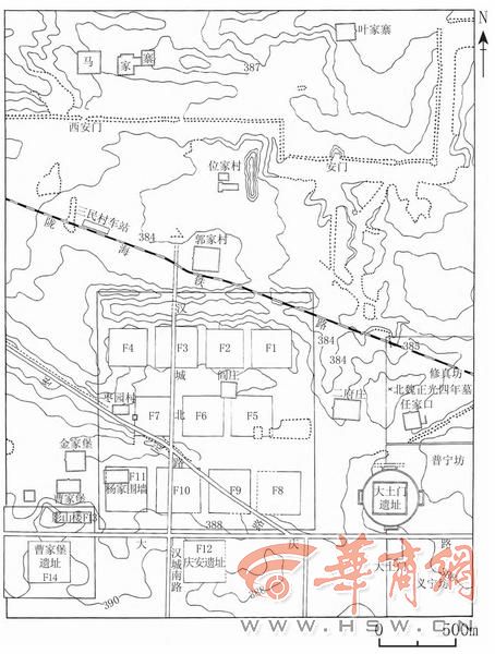 汉长安城南郊礼制建筑遗址分布图.jpg