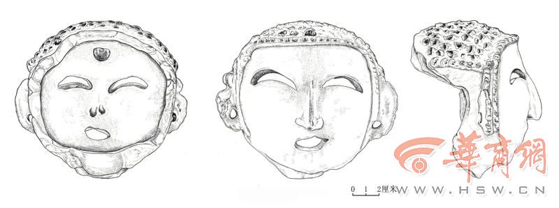 图八 陶塑人面像 H13①：1（反、正、侧面）.jpg