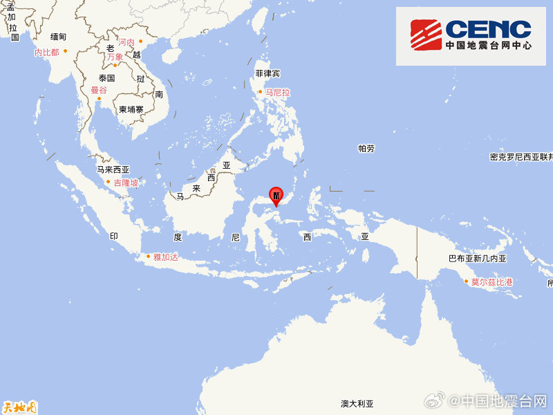 印尼托米尼湾发生5.9级地震 震源深度110千米