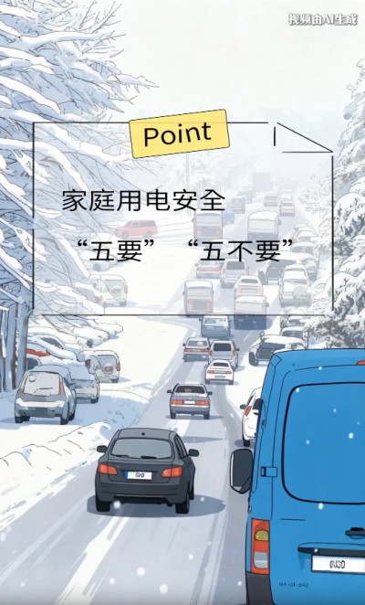 AI动画丨寒潮来袭“一秒入冬”,家庭用电牢记“五要”“五不要”