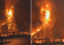 河北阜平一预制菜厂房失火 当地：整栋楼都烧没了 无人员伤亡