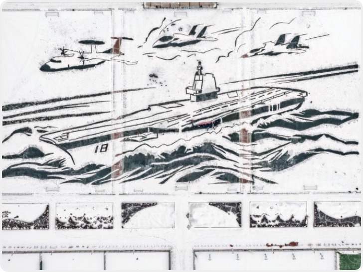 千余师生雪地共绘“福建舰” 哈工程上演硬核浪漫