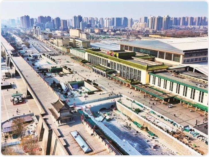 部分围挡已拆除！西安火车站将现 “碧水映古城”美景