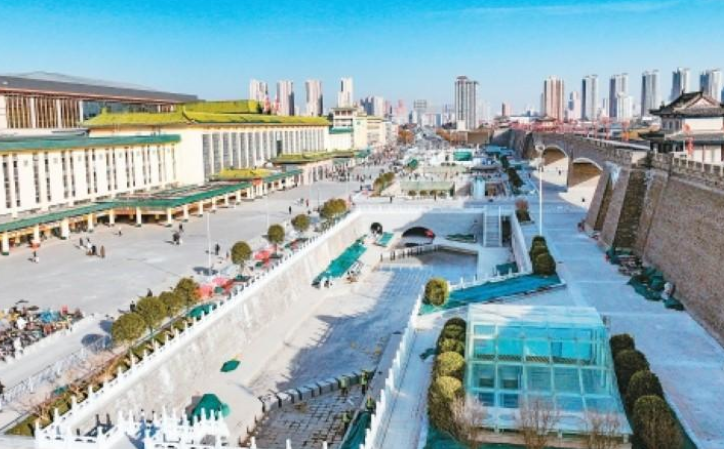 护城河火车站段今日通水 西安人的城墙下是西安人的护城河