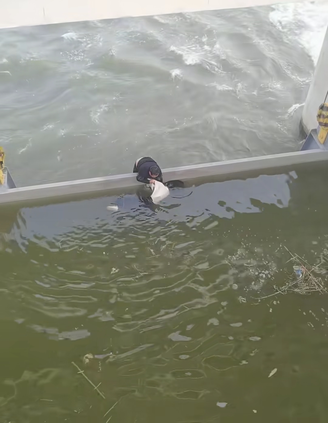 周口男子跳入河道闸口救落水女子 目击者：他连续按压10多分钟