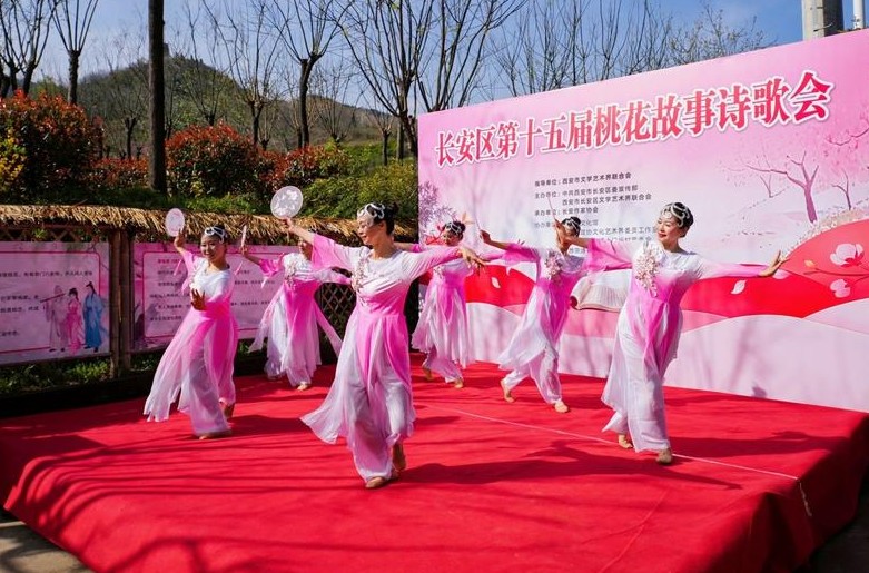 美出圈！长安万亩桃林开诗会 沉浸式体验获点赞