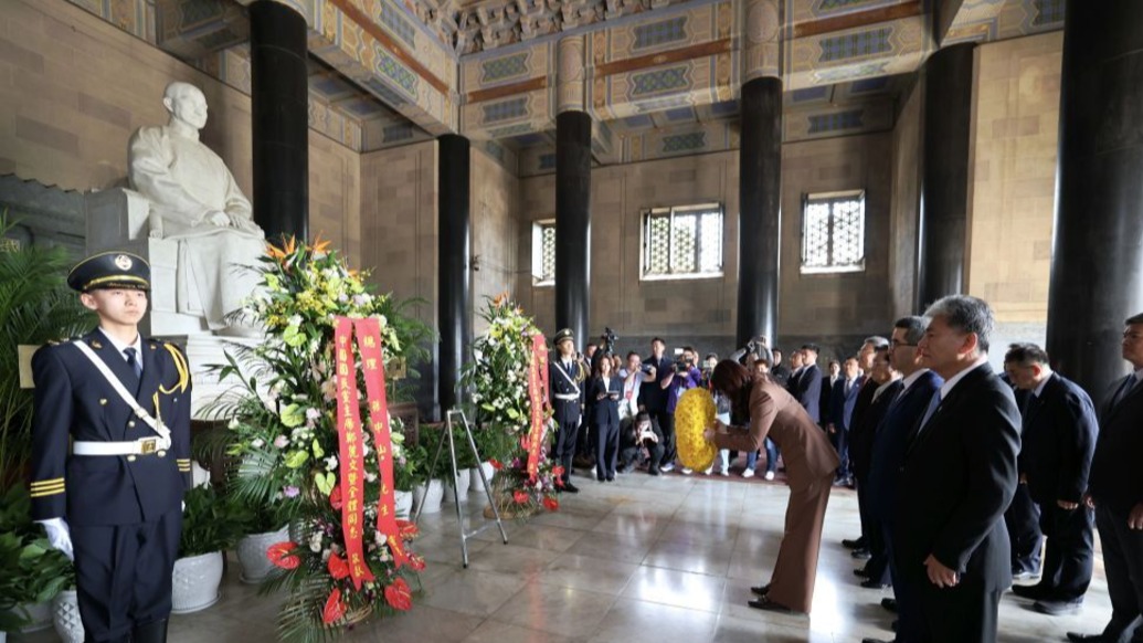 郑丽文率中国国民党访问团拜谒中山陵