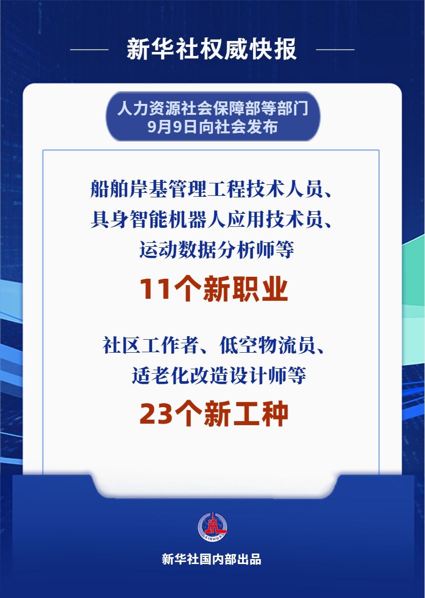 11个新职业23个新工种发布