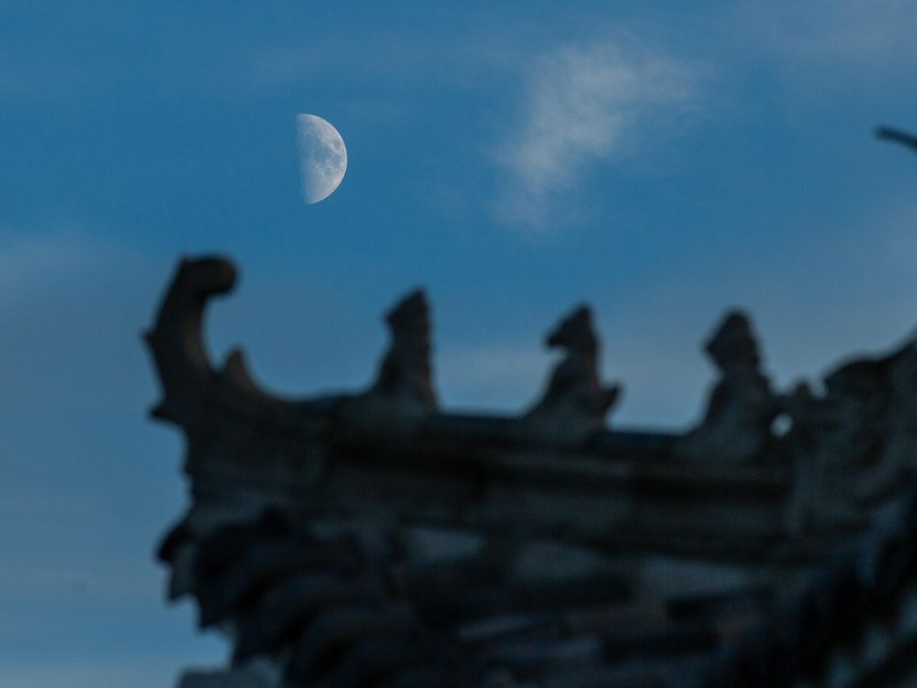 星空相册丨本年度最小上弦月现身天宇
