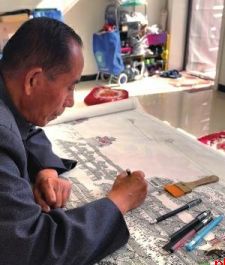 用中性笔手绘两米画卷