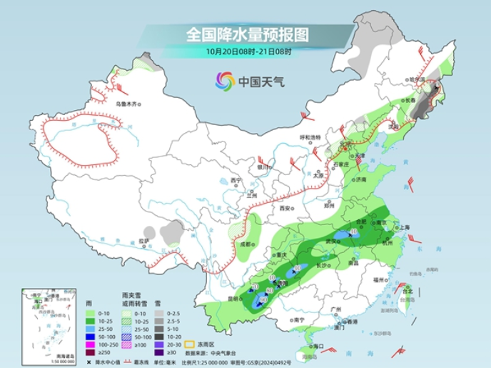 长江中下游仍多降雨 北方气温会大面积创下半年来新低