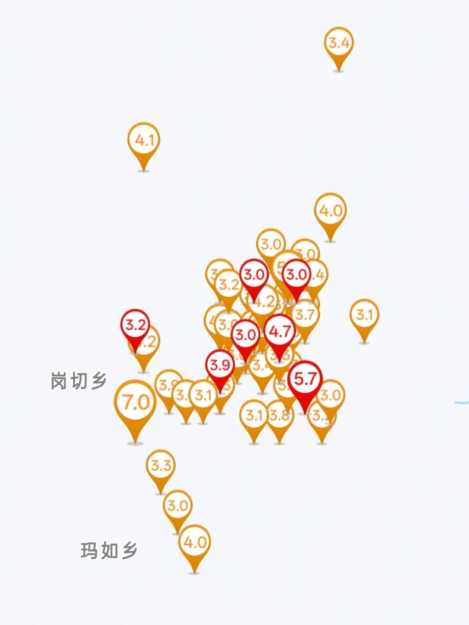 西藏巴青县发生5.7级地震，为此前7.0级地震目前最大余震